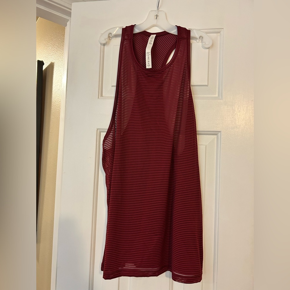 Burgundy Striped Lululemon Tank